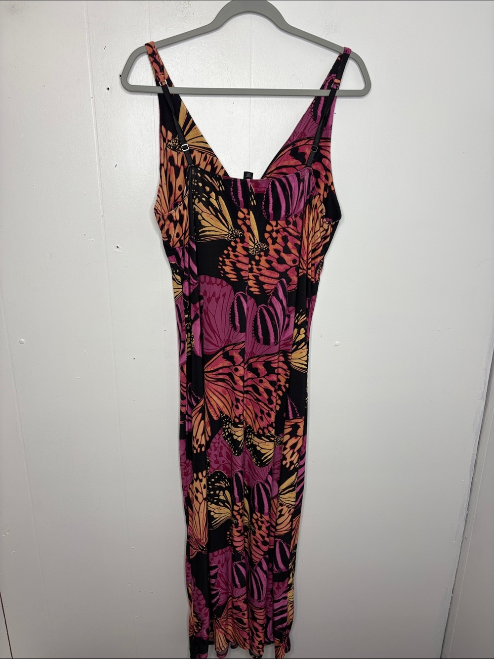 Mix it Dress Womens XL Maxi Butterfly Colorful Travel Resort Vacation Cruise - Picture 3 of 10